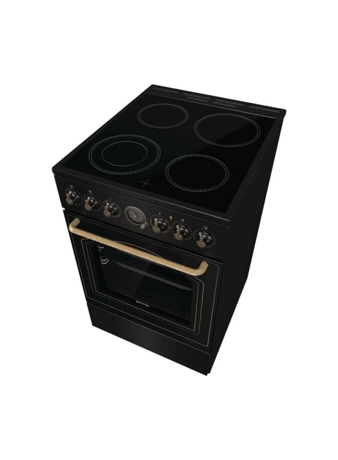 Gorenje GECS5B70CLB | Keramisch fornuis | Zwart Retro