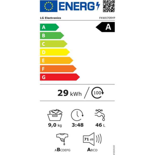 LG F4WX709YP | Wasmachine | Ai Wash | 9 kg | A