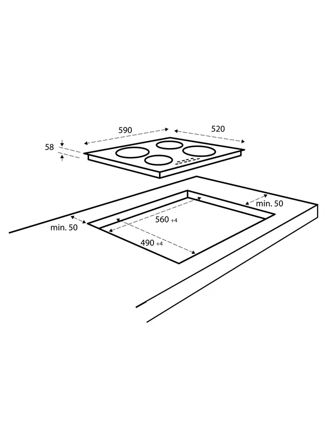 Inventum IKI6008 Inbouw kookplaat inductie, 60 cm, 1-fase