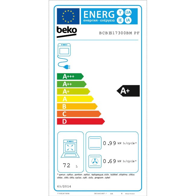 Beko BCBIS17300BMPF | Inbouw oven | Stoom | Mat Zwart | 60 cm