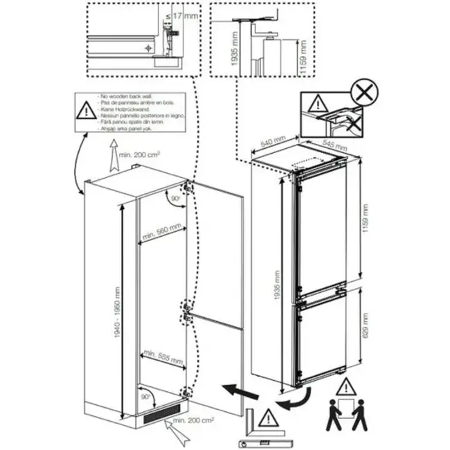 Beko BCNA306E4SN | Inbouw koelvriescombinatie | 193.5 cm | Nofrost