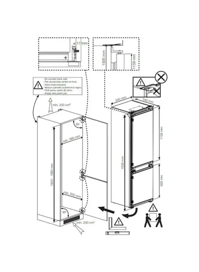 Beko BCNA306E4SN | Inbouw koelvriescombinatie | 193.5 cm | Nofrost