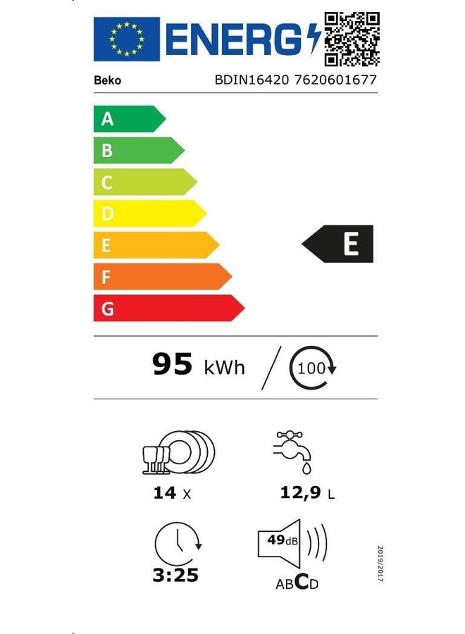 Beko   BDIN16420 | Inbouw vaatwasser | 60 cm