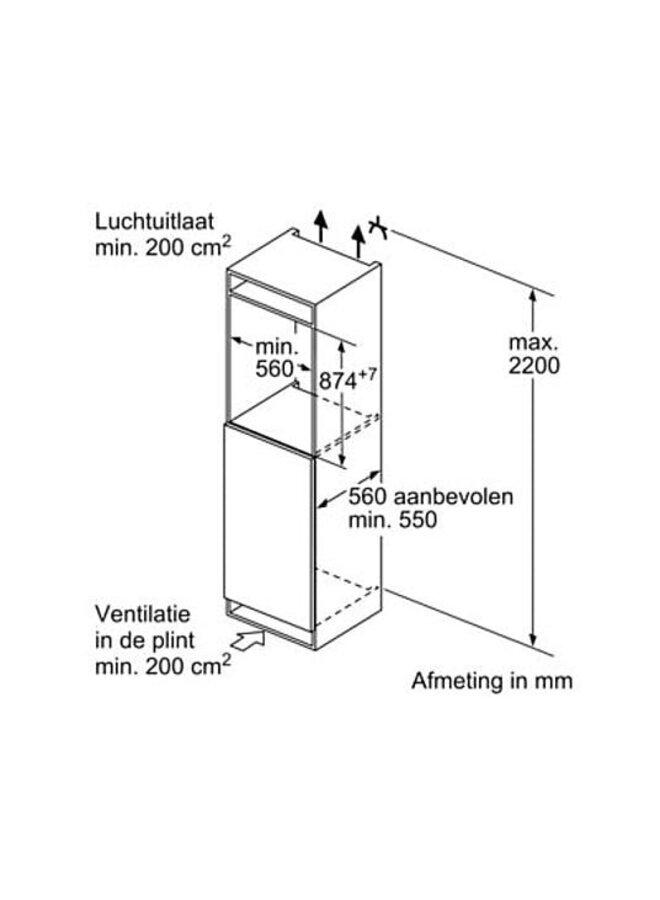 Siemens KI21RADD1 | Inbouw koelkast | 88 cm