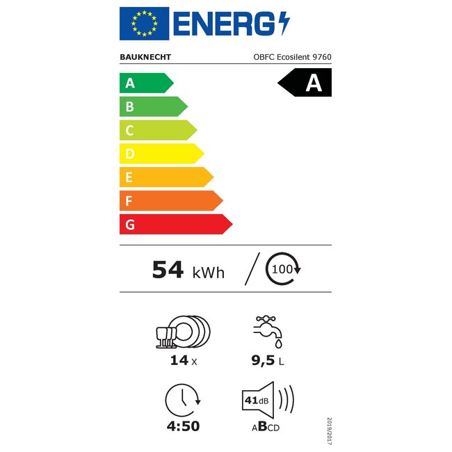 Bauknecht OBFC Ecosilent 9760 | Vrijstaande vaatwasser | A | RVS