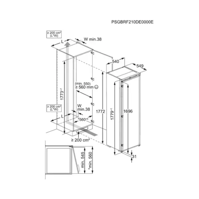 AEG TF6DS181ES | Inbouw koelkast | 178 cm | Sleepdeur