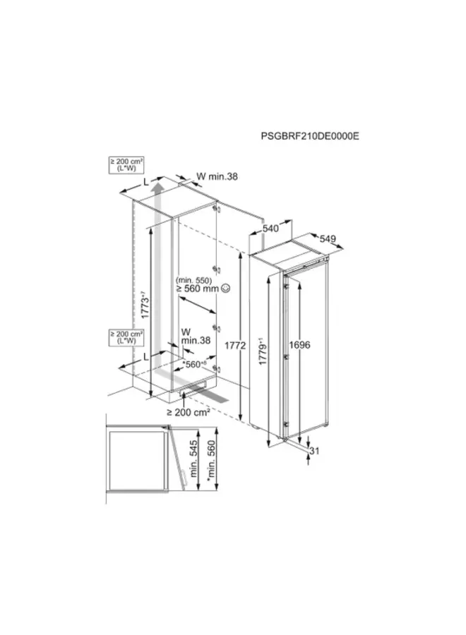 AEG TF6DS181ES | Inbouw koelkast | 178 cm | Sleepdeur