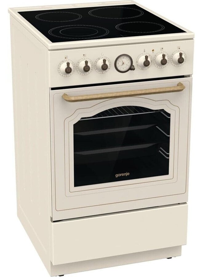 Gorenje GECS5B70CLI keramisch fornuis Beige Retro