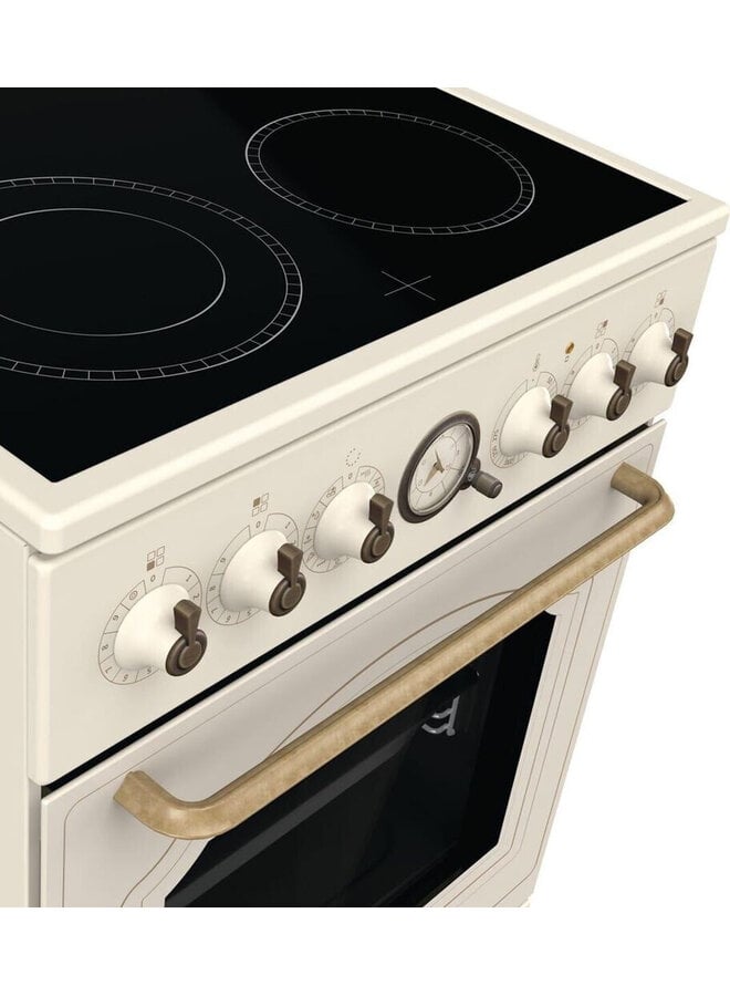 Gorenje GECS5B70CLI keramisch fornuis Beige Retro