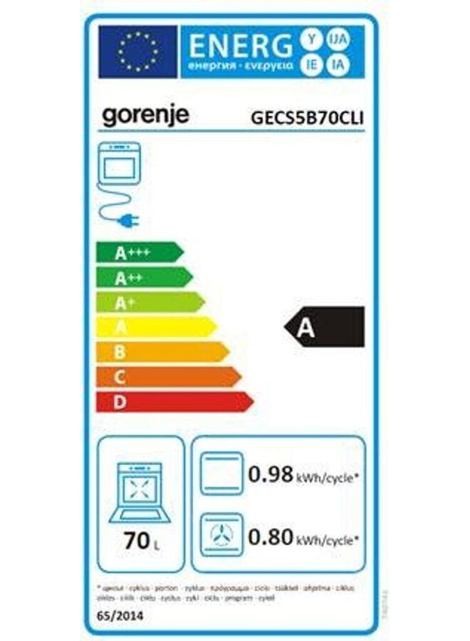 Gorenje GECS5B70CLI keramisch fornuis Beige Retro