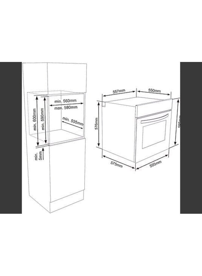 Sharp K-60D19BM1-EU | Inbouw oven | Zwart | 60 cm