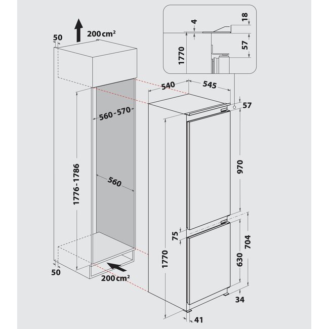 IGNIS ( WHIRLPOOL) IGNIS ARL 6602 | Inbouw koelvriescombinatie | 178 cm