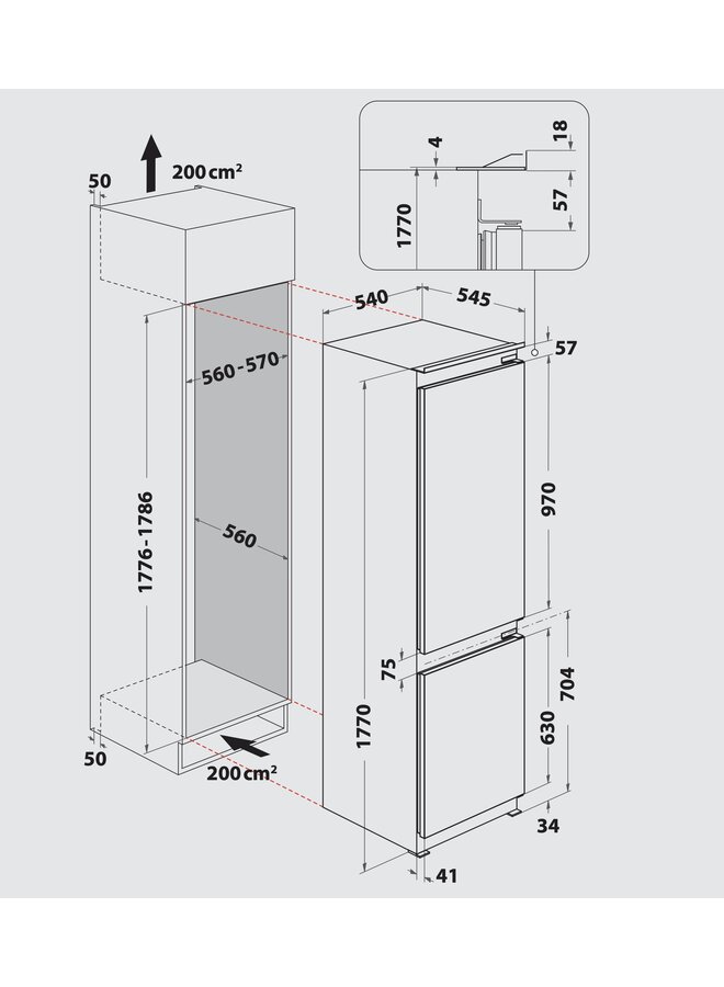 IGNIS ARL 6602 | Inbouw koelvriescombinatie | 178 cm