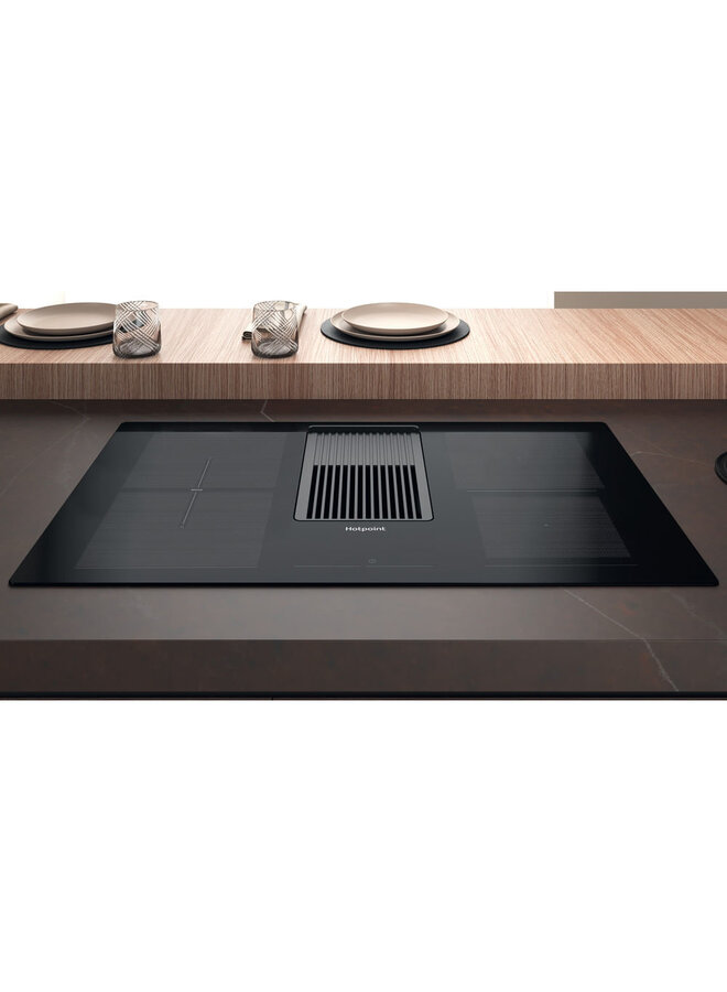 HOTPOINT PVH 92 B K/F KIT | Inductie kookplaat met afzuiging | 83 cm