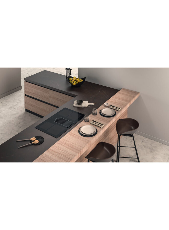 HOTPOINT PVH 92 B K/F KIT | Inductie kookplaat met afzuiging | 83 cm