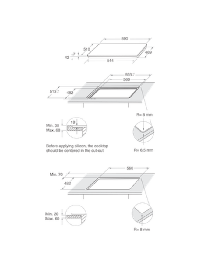 Whirlpool GOB 616/NB NL | Inbouw gaskookplaat | Gas op Glas
