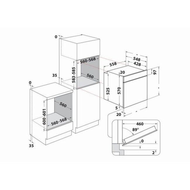 Bauknecht BBA285PU0K  | Inbouw oven | 60 cm | Zwart