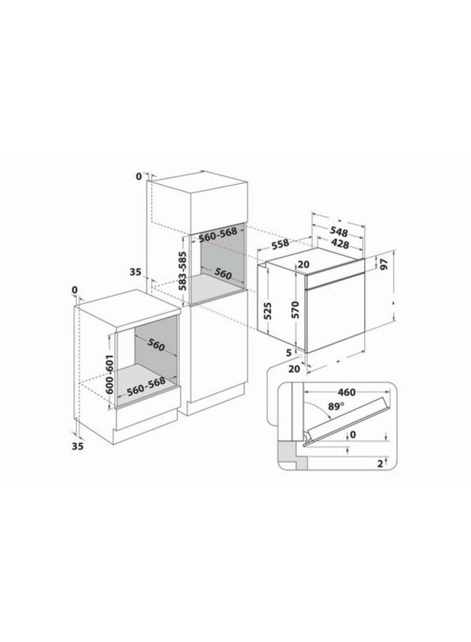 Bauknecht BBA285PU0K | Inbouw oven | 60 cm | Zwart