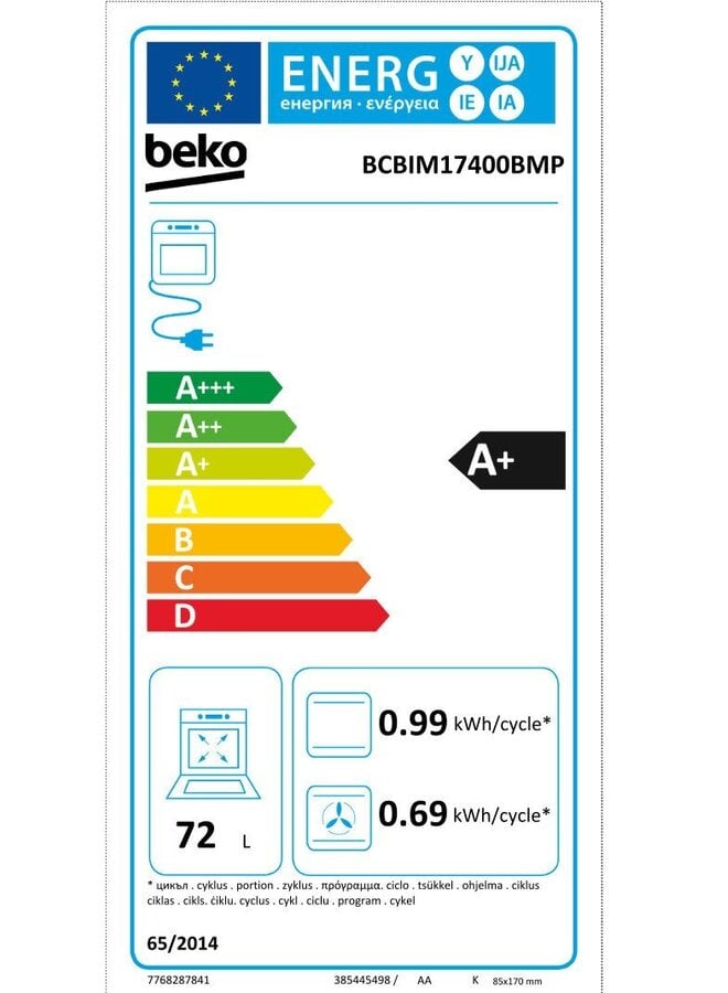 Beko BCBIM17400BMP | Inbouw oven | Zwart | AirFry