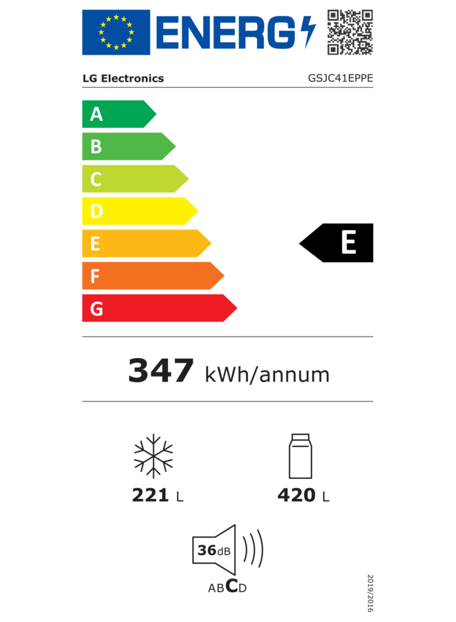 LG GSJC41EPPE | Amerikaanse koelkast | Zwart