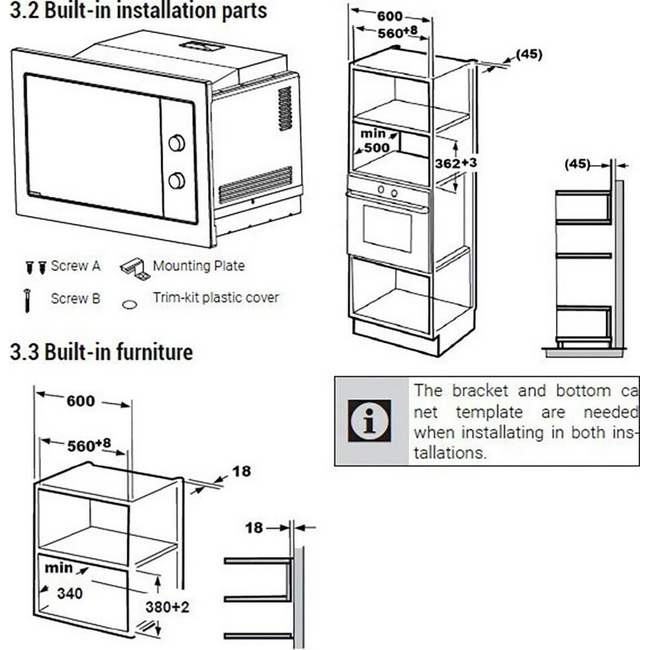 Beko BMOB20202B | Inbouw magnetron | Zwart | Nis 39 cm