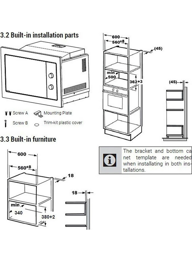 Beko BMOB20202B | Inbouw magnetron | Zwart | Nis 39 cm