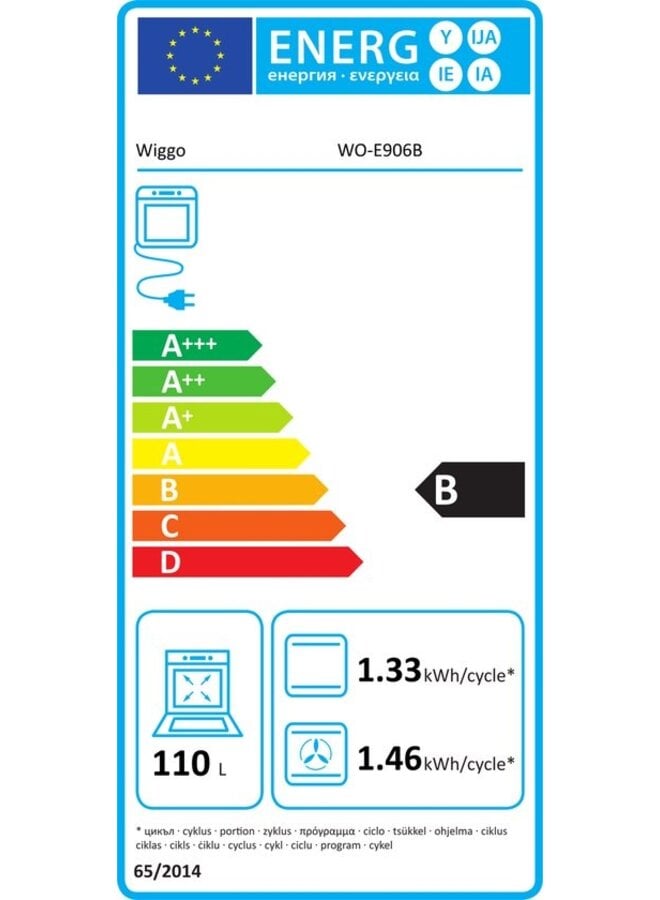 Wiggo WO-E909B ( BB ) Gasfornuis | 90 cm | Zwart