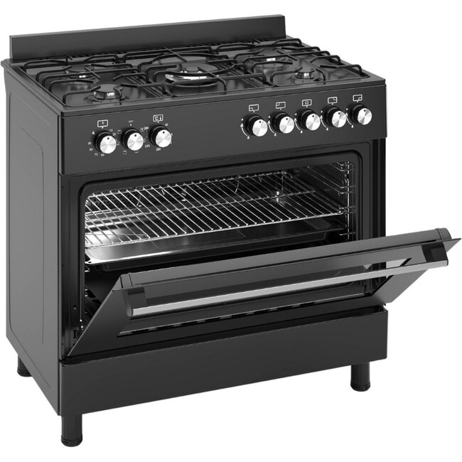 Wiggo WO-E909B ( BB ) Gasfornuis | 90 cm | Zwart