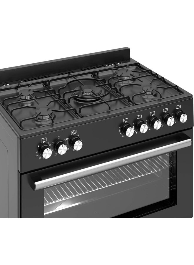 Wiggo WO-E909B ( BB ) Gasfornuis | 90 cm | Zwart