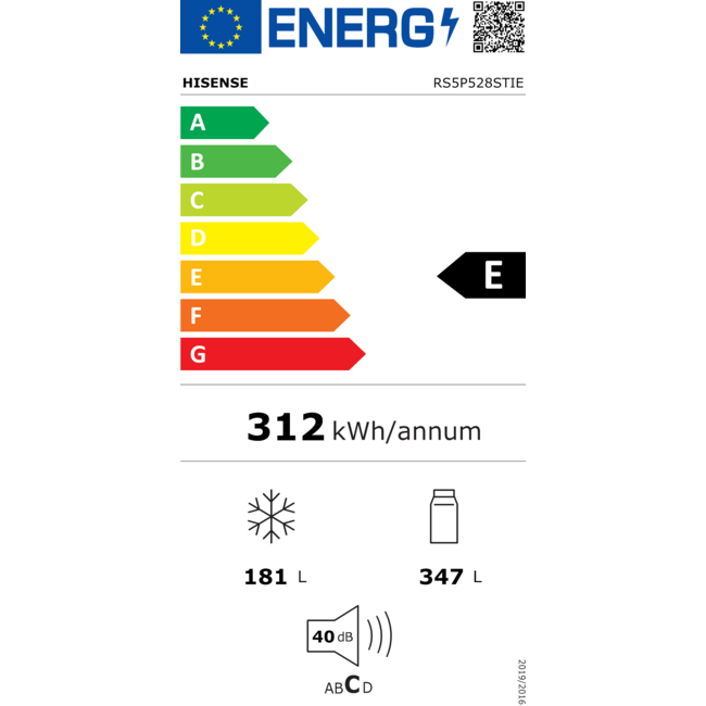 Hisense RS5P528STIE | Amerikaanse koelkast | RVS