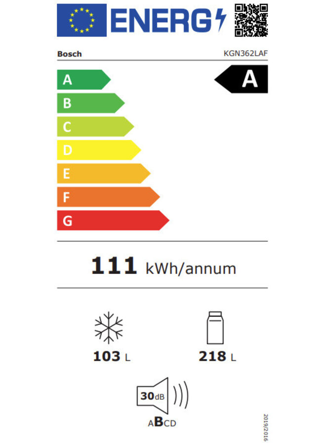 Bosch KGN362LAF | Koelvriescombinatie | A | RVS