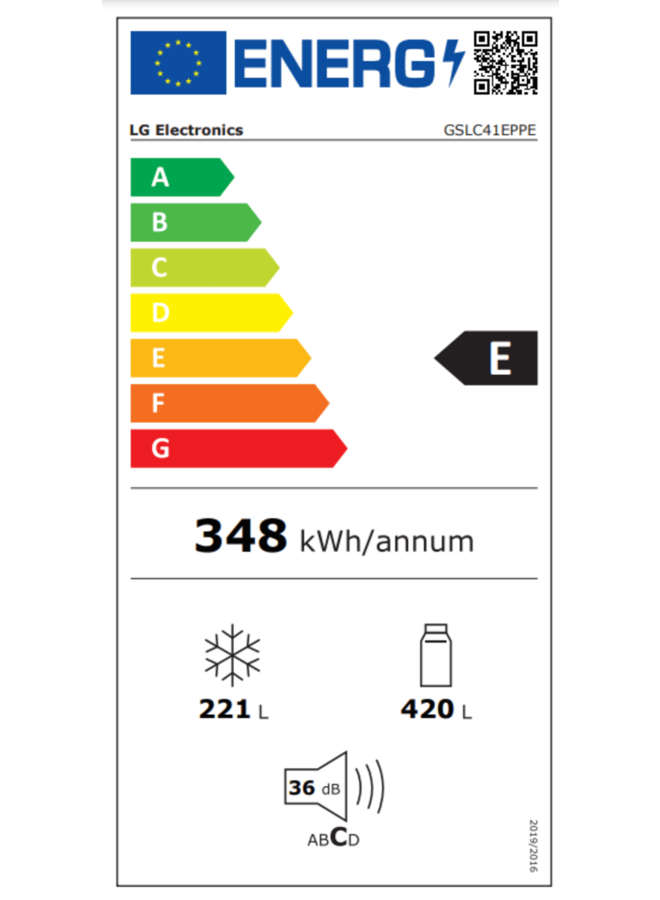 LG GSLC41EPPE | Amerikaanse koelkast | Zwart | ThinQ