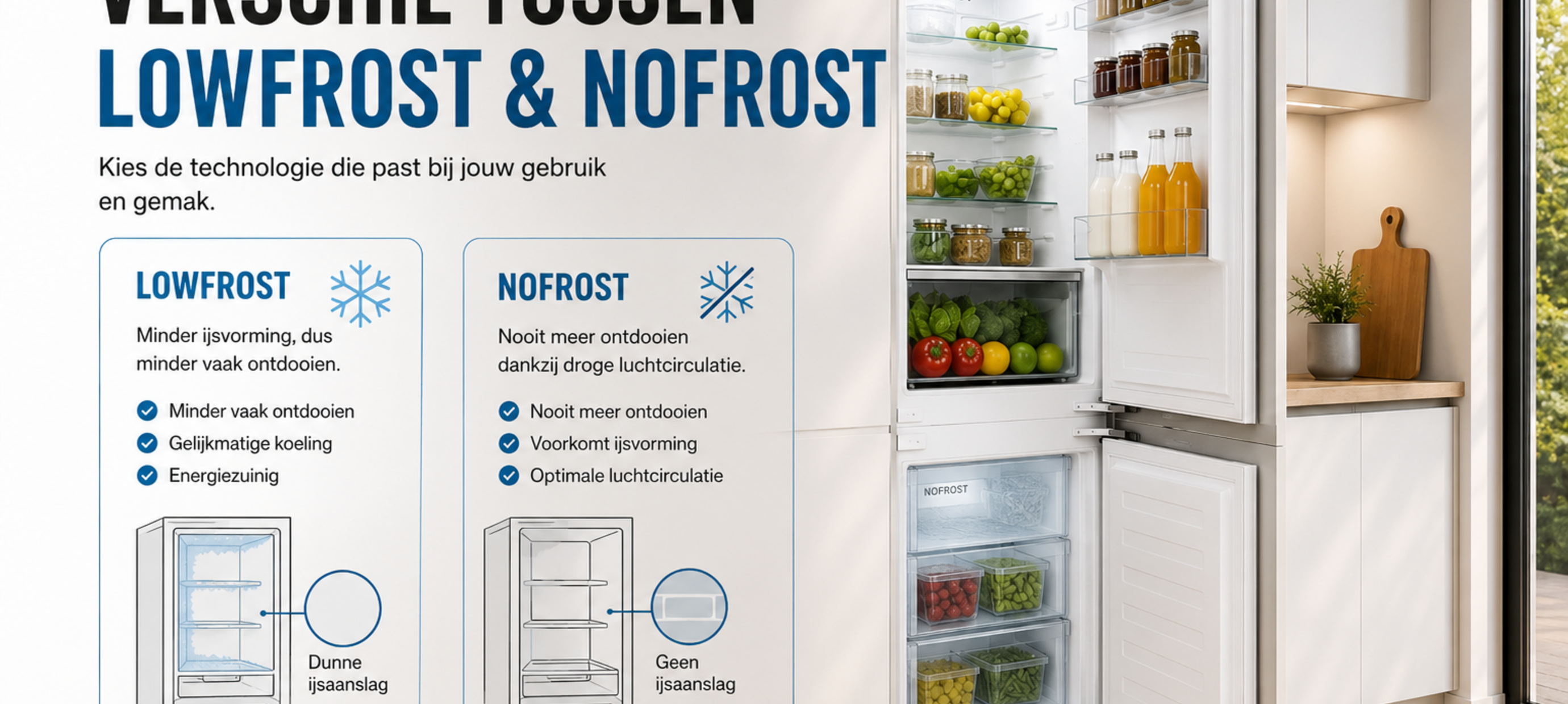 No Frost of Low Frost? Dit is het verschil (en welke moet je kiezen?)