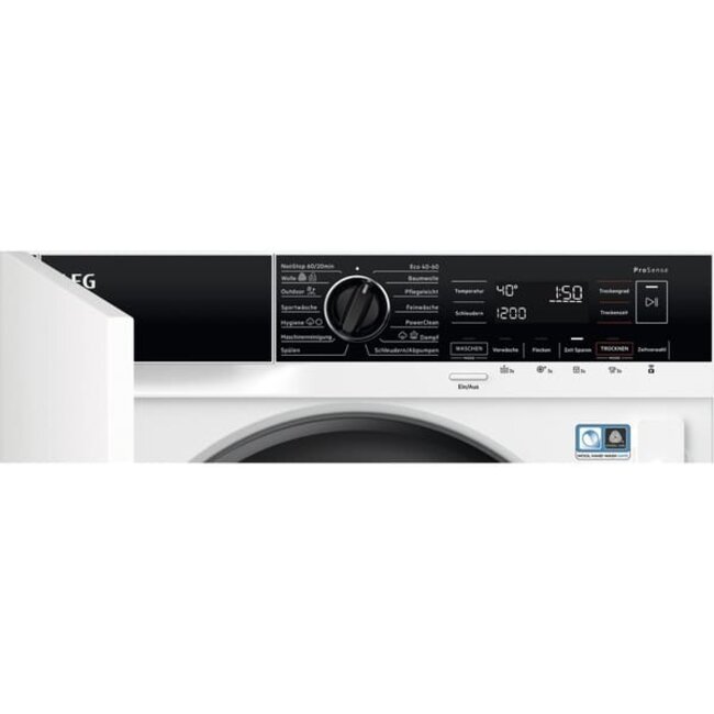 AEG LWR8WI7680  | Inbouw wasdroogcombinatie | 8 kg | 1600 toeren