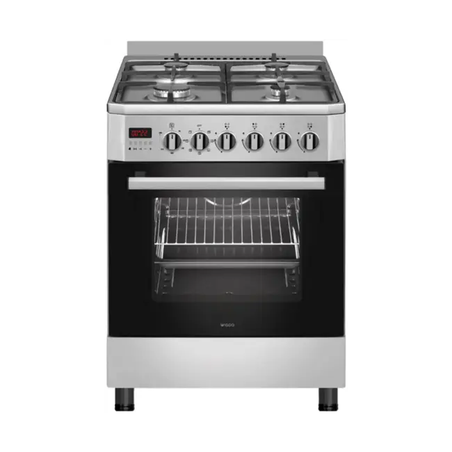 Wiggo WO-E609B (XX) gasfornuis | RVS  | 60 cm