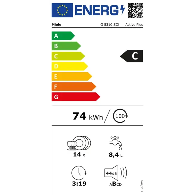 Miele G5310SCi Active |  Half geintegreerde vaatwasser | Autodeur