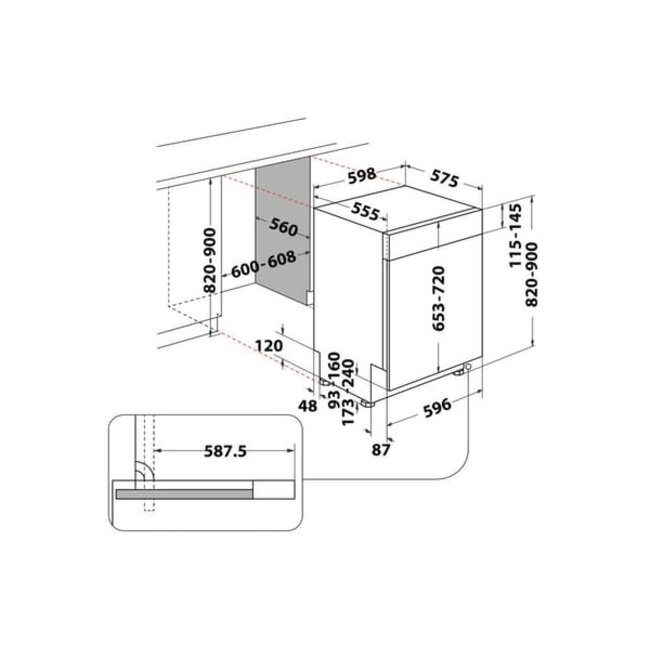 Bauknecht BKEX PBN | Half geintegreerde vaatwasser | B