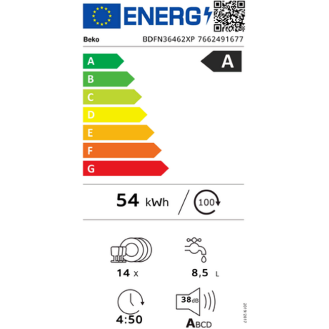 Beko BDFN36462XP | Vrijstaande vaatwasser | A | RVS