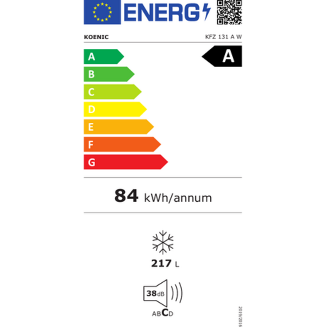 Koenic KFZ 131 A W | Vrieskist | Energieklasse A
