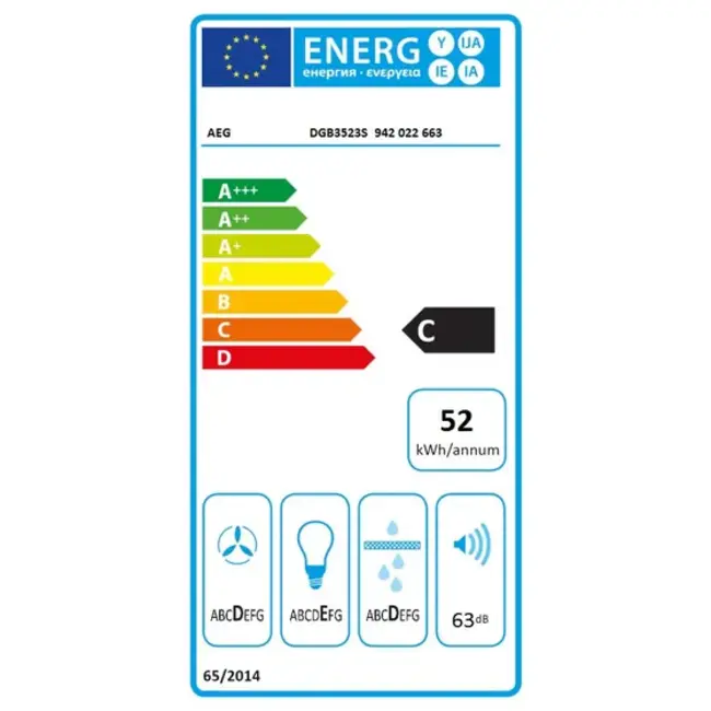AEG DGB3523S | Inbouw afzuigkap | 52 cm