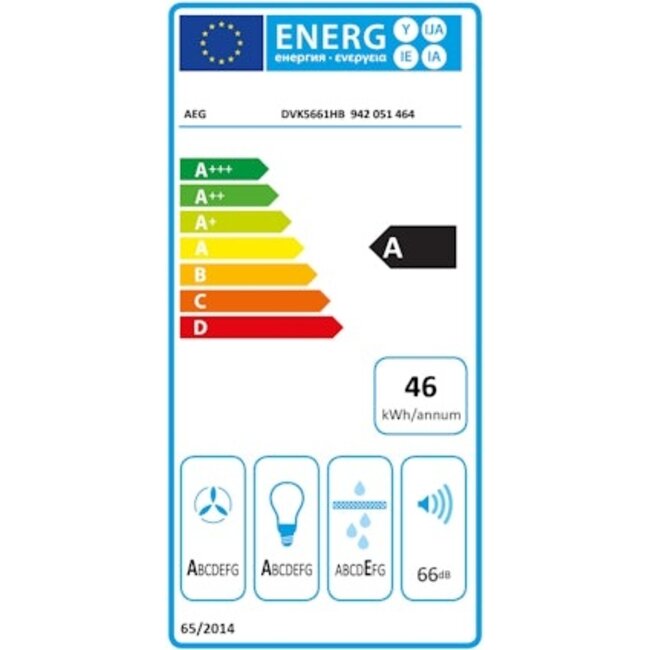 AEG DVK5661HB | Afzuigkap | Zwart | 60 cm