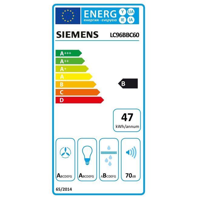 Siemens LC96BBC60 | Afzuigkap | Wandschouw | 90 cm | Zwart
