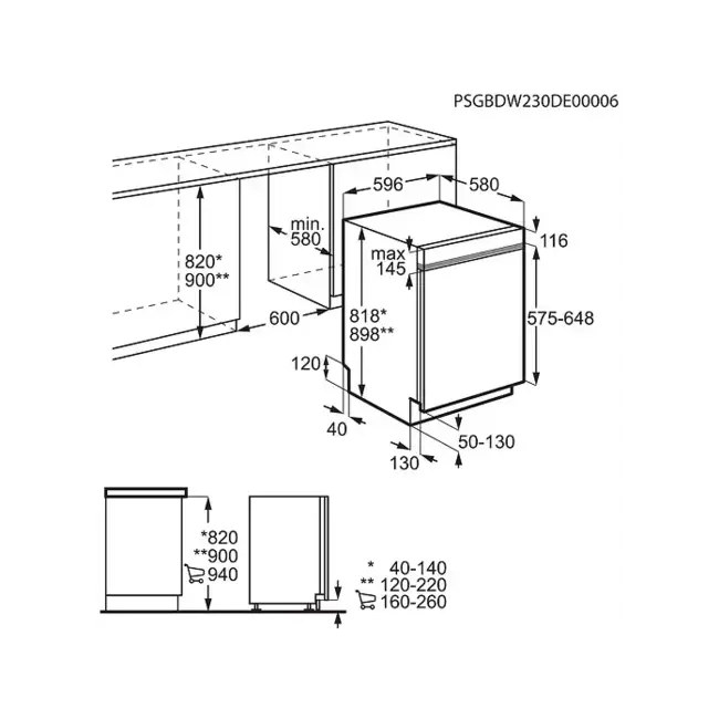AEG FES7674APM | Half geintegreerde vaatwasser | A Label