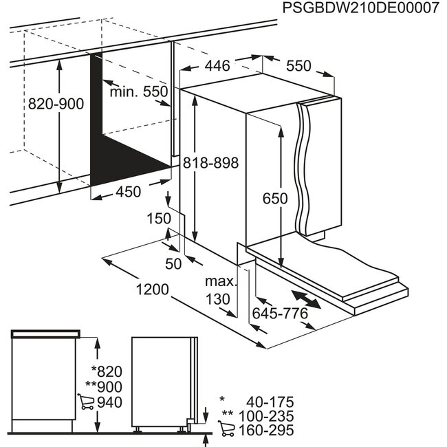 AEG FSE73407P inbouw vaatwasser 45 cm