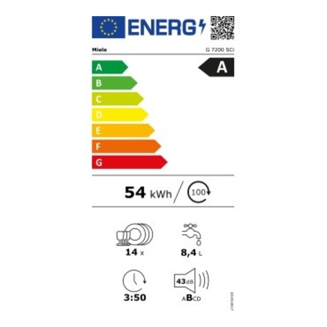 Miele G7200SCu | Onderbouw vaatwasser | Wit