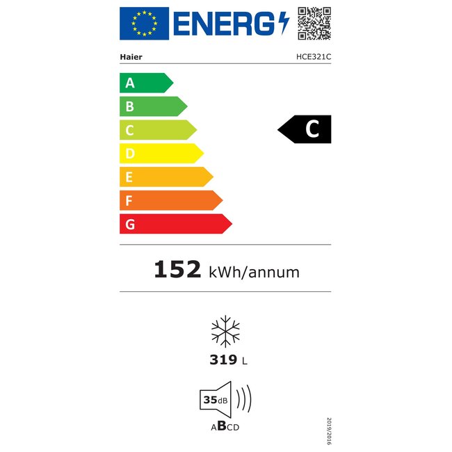 Haier HCE321C | Vrieskist | 319 Ltr