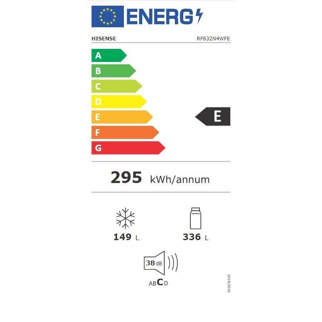 Hisense RF632N4WFE | Amerikaanse koelkast | 70 cm | Zwart