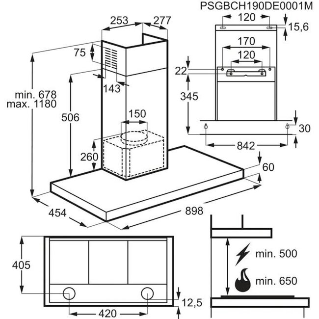 Zanussi ZFT919Y | Afzuigkap | 90 cm
