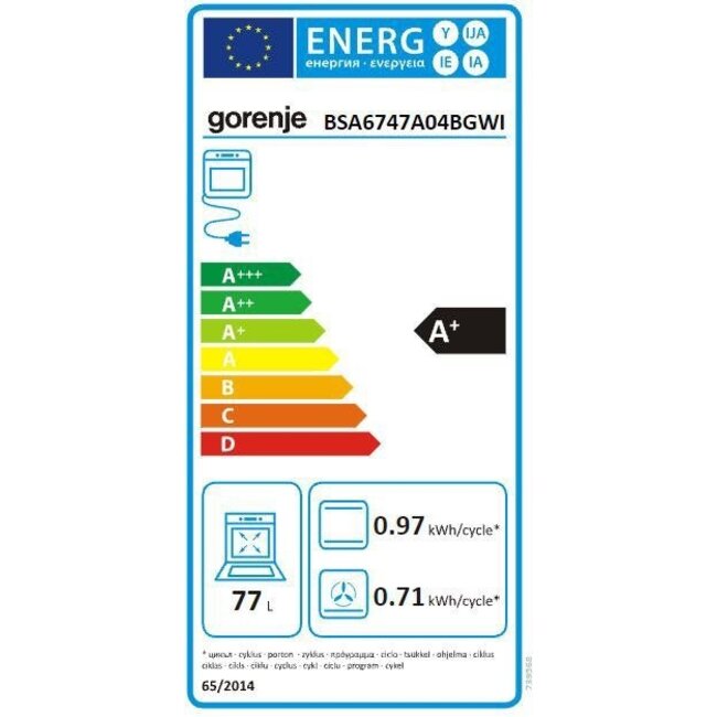 Gorenje BSA6747A04BGWI | Inbouw oven | Zwart | AirFry