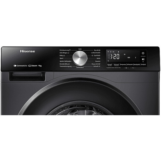 Hisense WF3S9043BB1 | Wasmachine | 9 kg | Zwart
